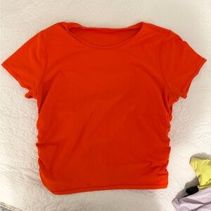 lululemon athletica Bright Orange Short Sleeve Crew Tee